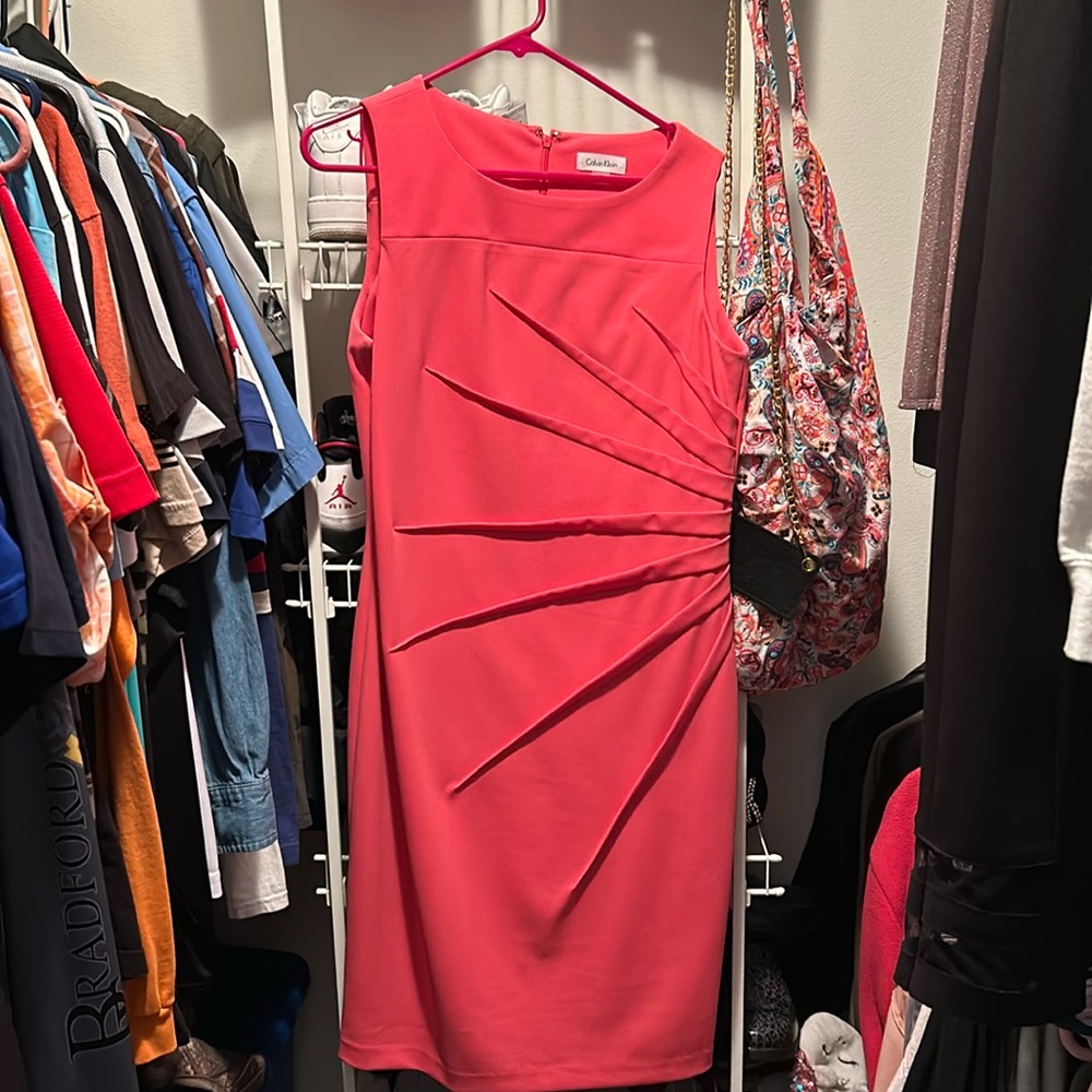 Beautiful Calvin Klein, coral colored dress